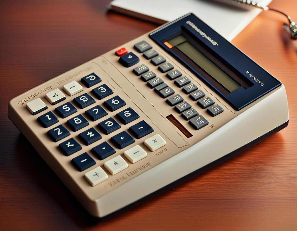 Hyperrealistic 1970s Calculator Product Photo