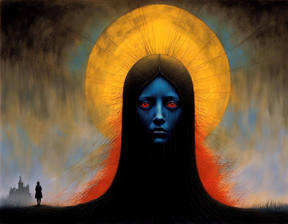 Dystopian Wasteland Portrait in Dark Surrealist Style