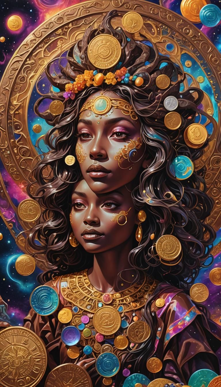 Bruja Transforms Into Chocolate Coins in Surreal Astral Scen...