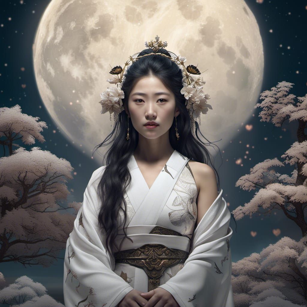 Japanese Goddess of Love in Silk: Digital Matte Painting