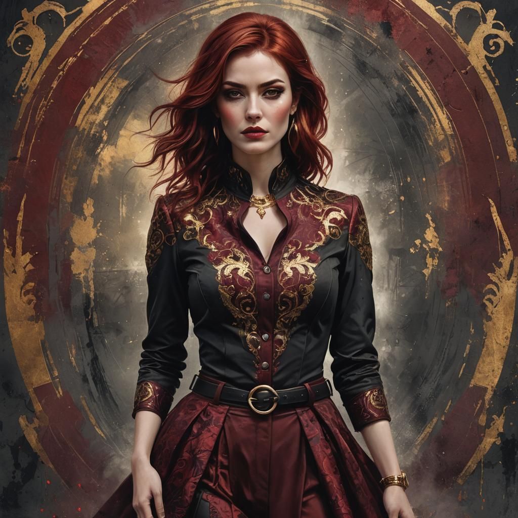 Elegant Rock Queen Portrait in Digital Matte Painting