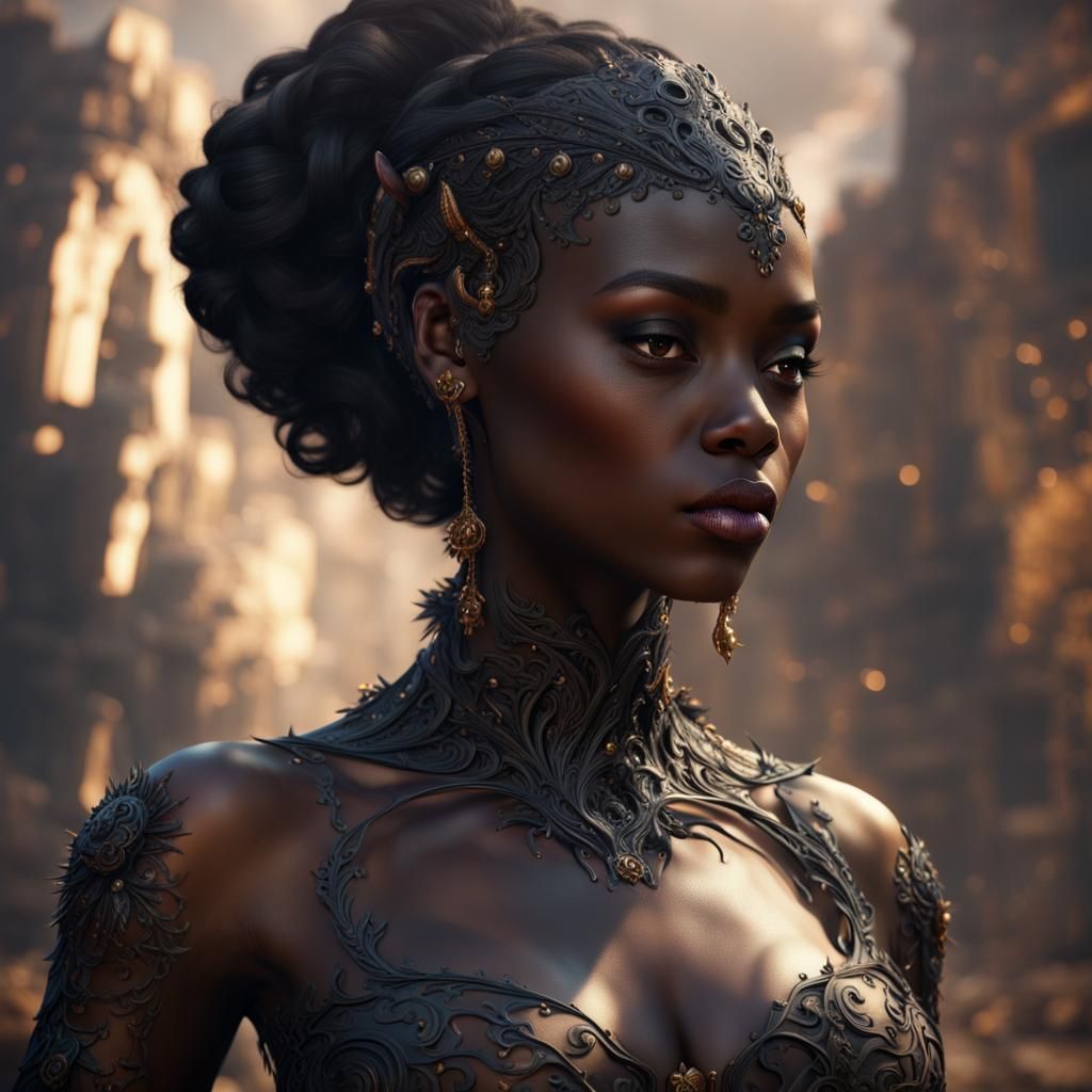 Fantastical Black Beauty: Detailed Matte Painting