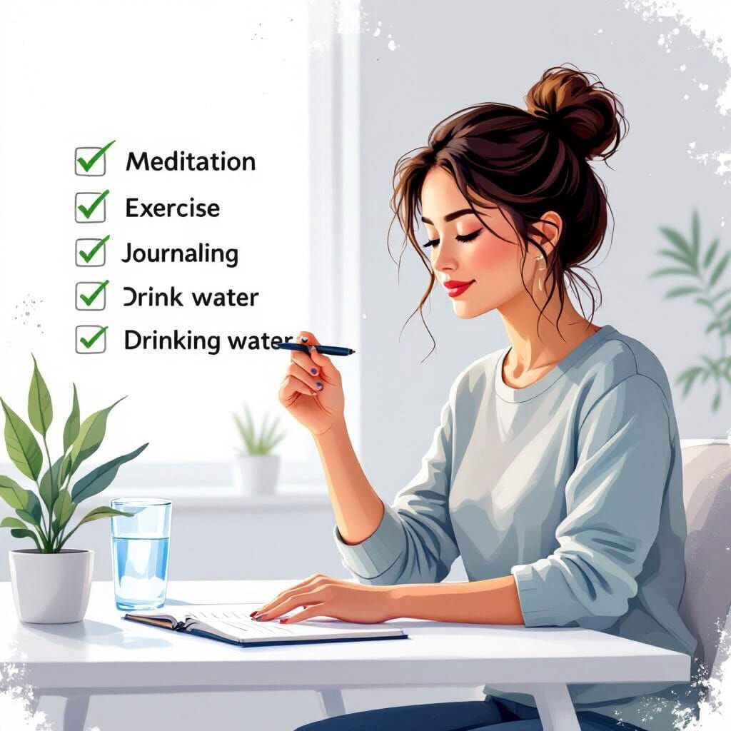Woman's Minimalist Checklist for Meditation and Exercise