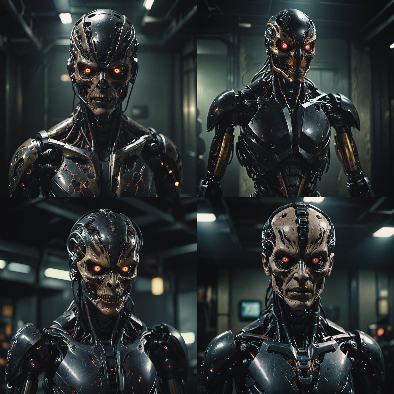 Threatening AI Humanoid in Cinematic Style