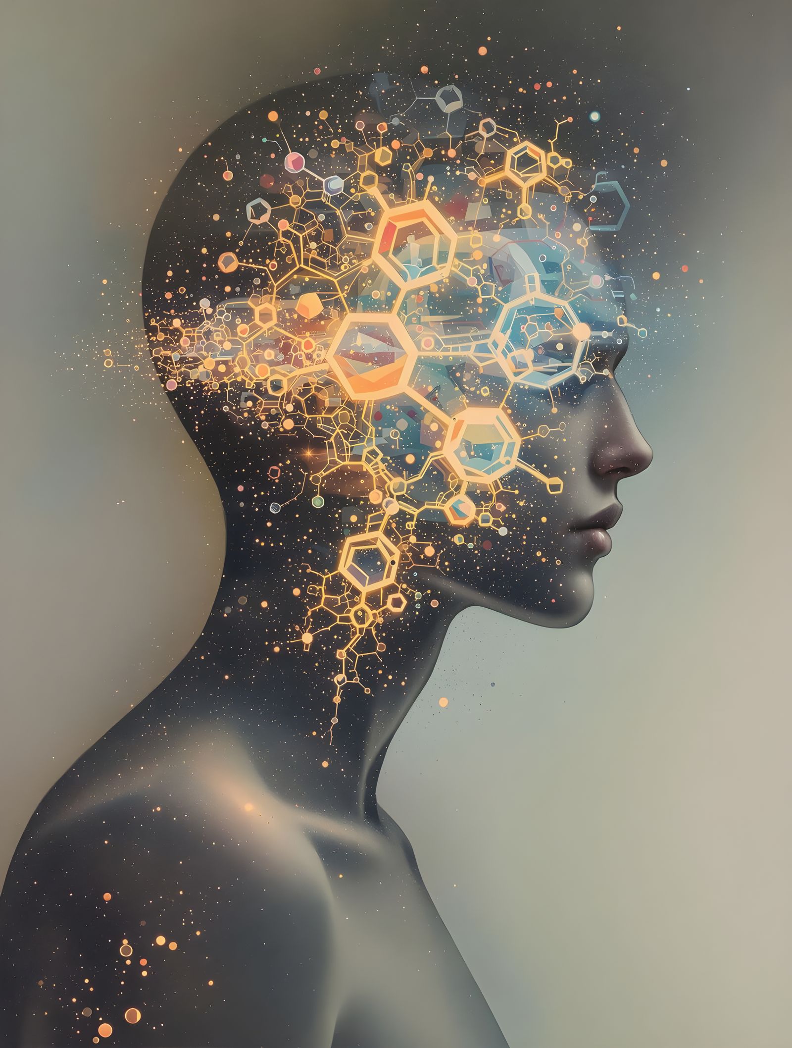 Surreal Portrait of Dissolving Form in Scientific Realism