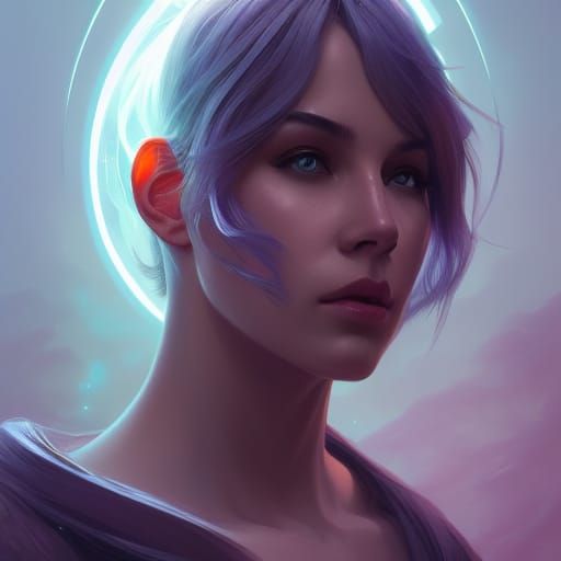 Virgo Zodiac Portrait in Art Nouveau Style