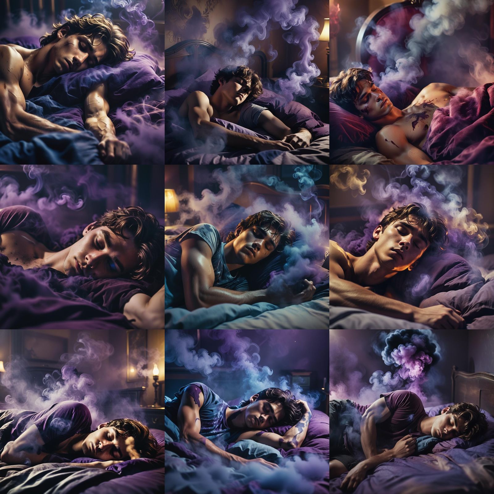 Teenage Boy's Dream of Purple Smoke: Cinematic Still