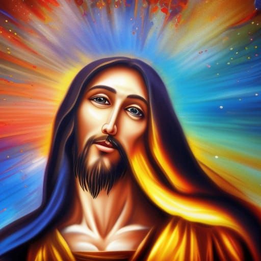 Eye-Catching Ascension of Jesus in Hyperrealistic Style