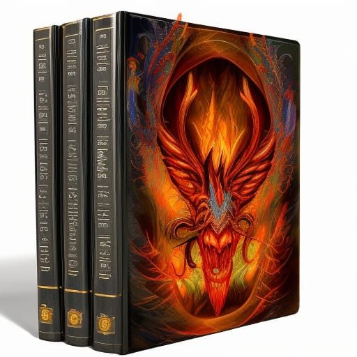 Hyperrealistic Demonic Book in Splash Art Style