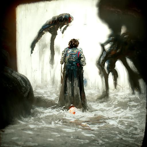 Eerie Horror Scene in Gustave Doré Style