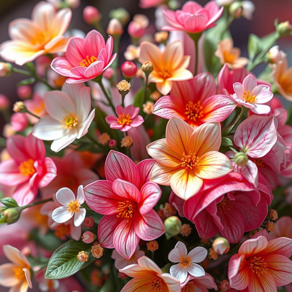 Vibrant Pixel Art Flowers in 8K Resolution