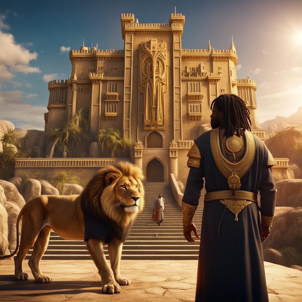 Kingdom of Yasharahala: Lion of Judah Black man Hebrew Israelites line up with bible in the hand in front of Golden Cast...