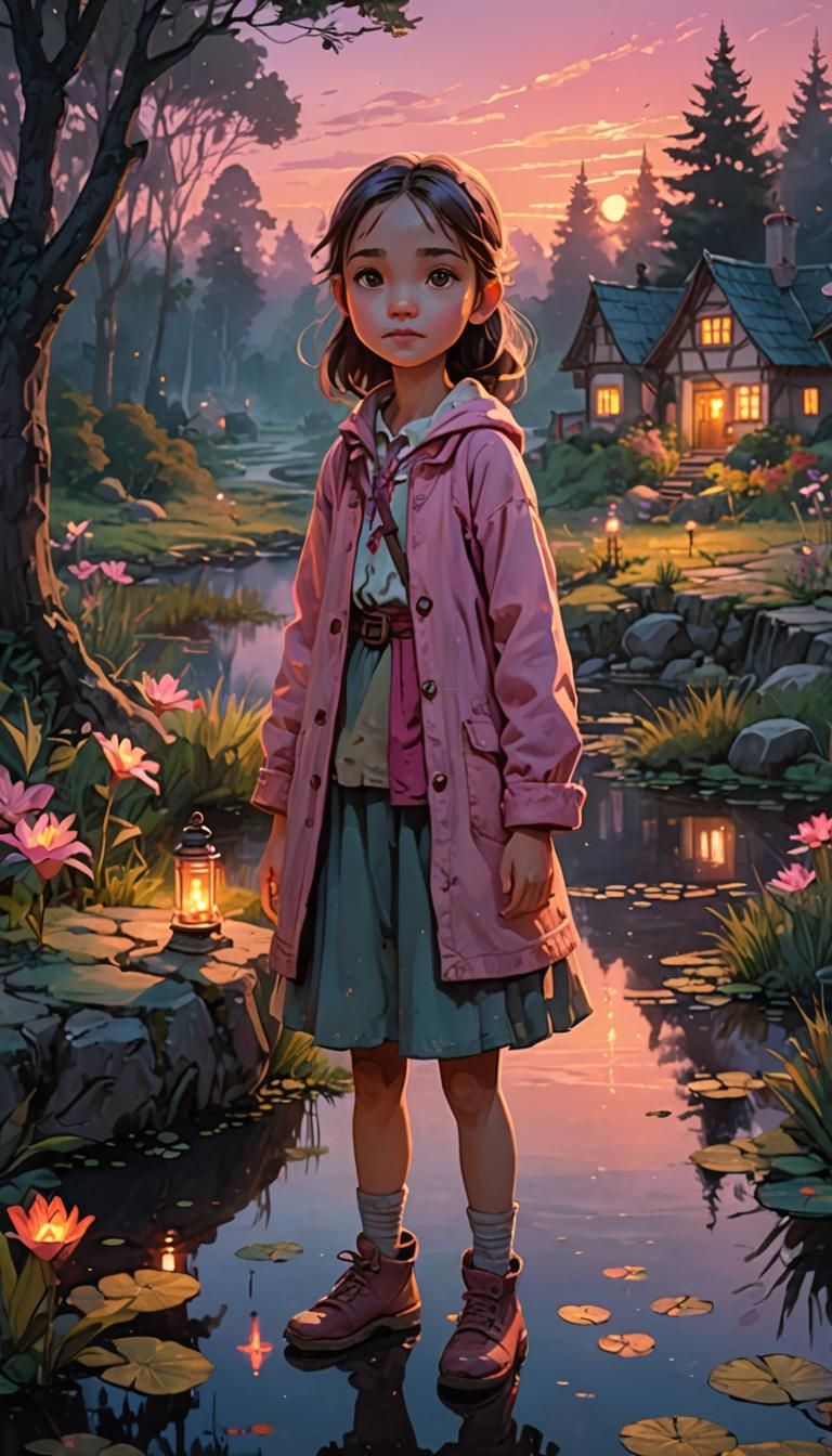 Lily's Dawn Journey with Magical Vial