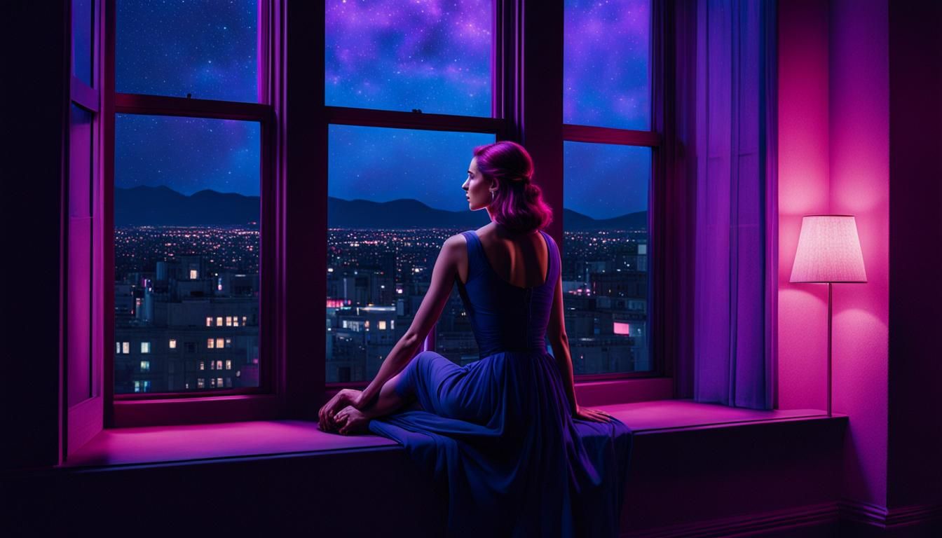 Nocturnal Cityscape: Edward Hopper Inspired Film Still