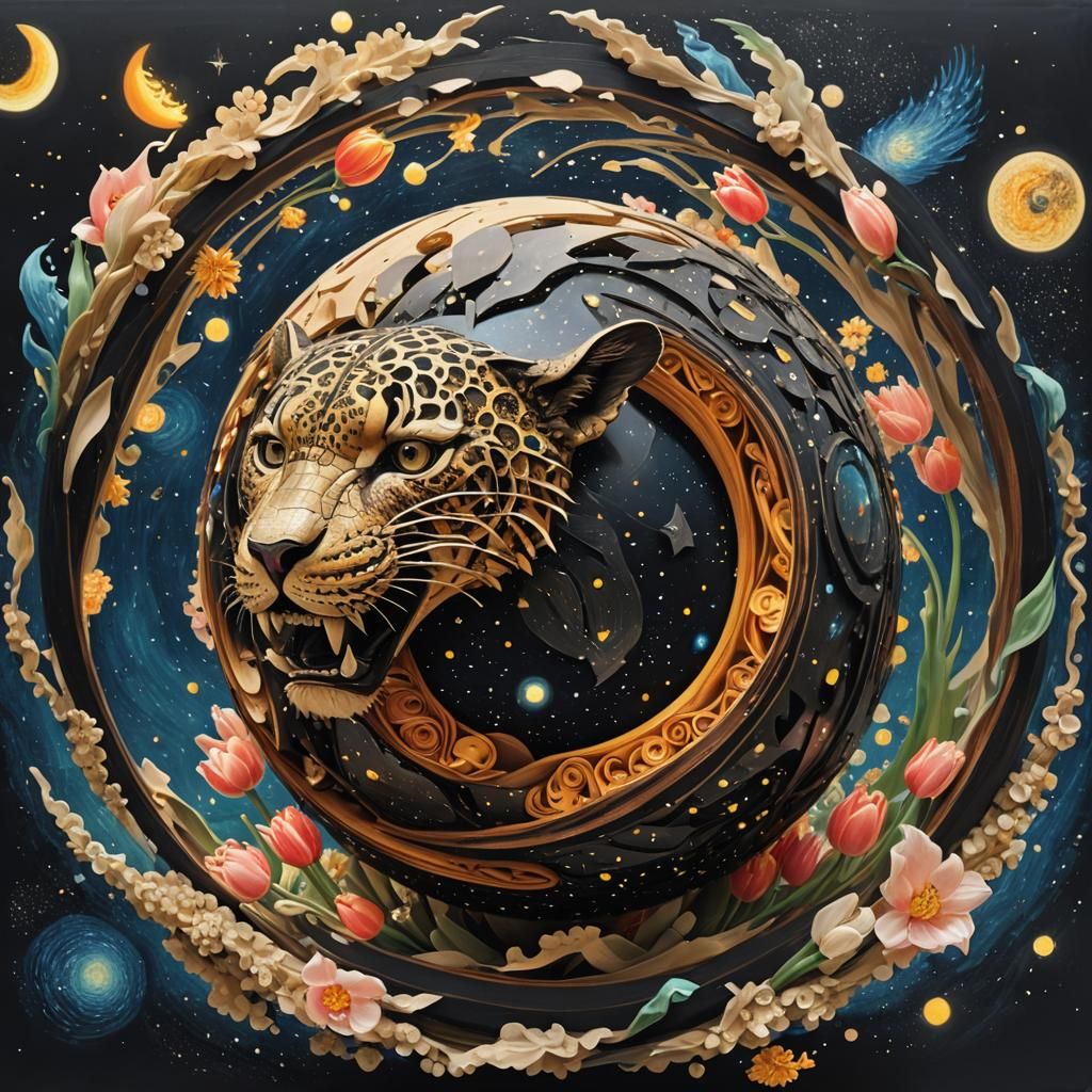 Hyperrealistic Dodecahedron Sphere with Fibonacci Waves