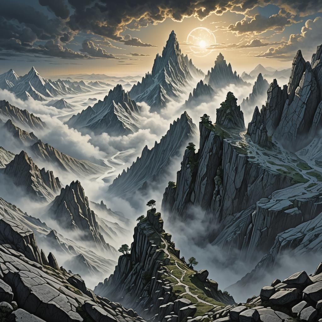 Surreal Caucasus Rock Sculpture at Dawn