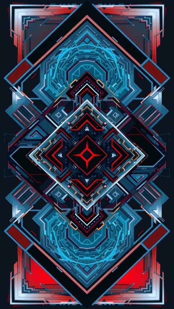 Vibrant Cubist Maze in Synthwave 3D