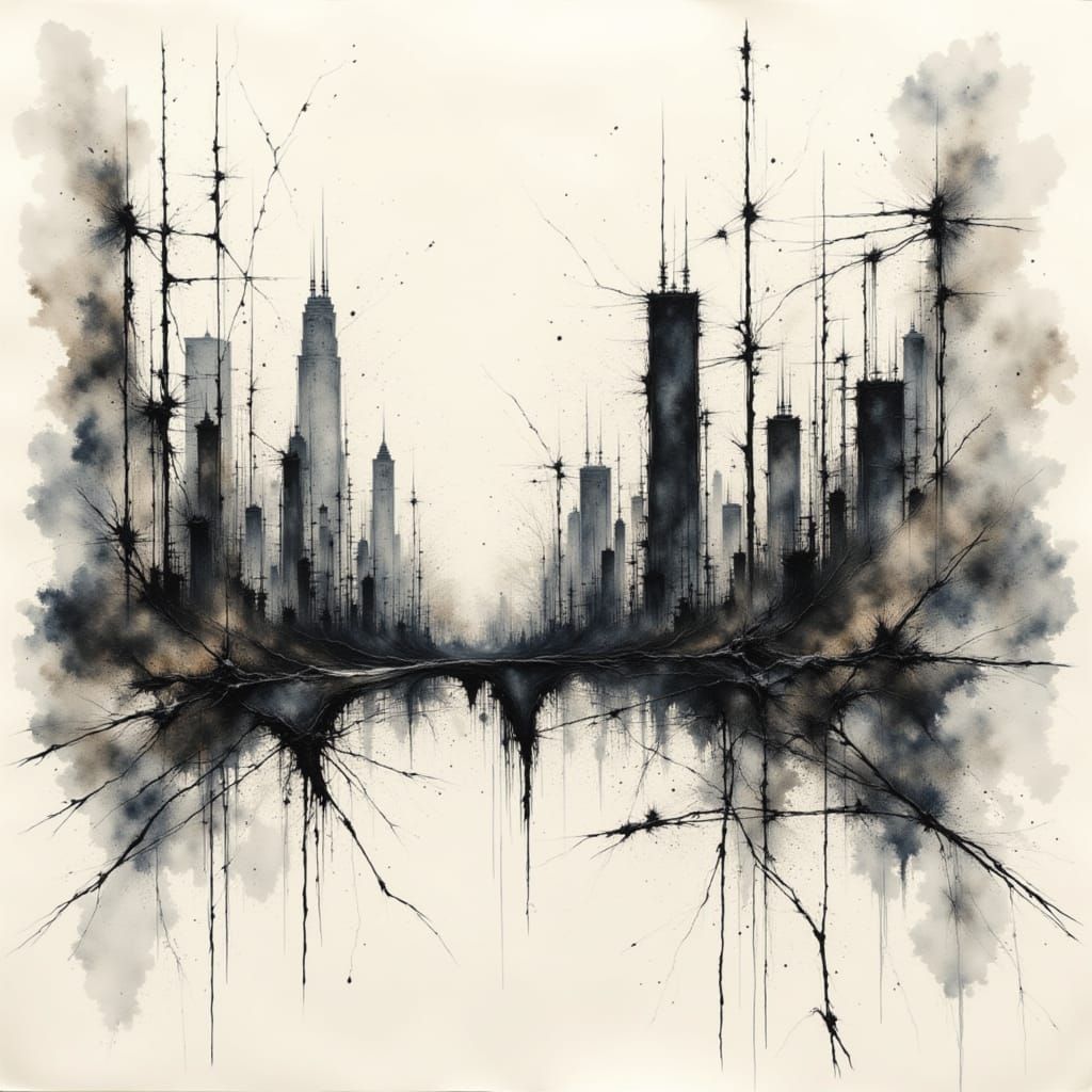 cracked cityscape