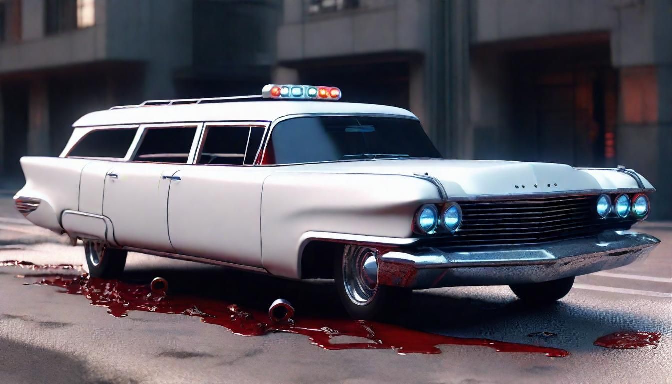 Creepy Ghost Car: 40's Station Wagon in Sci-Fi Style