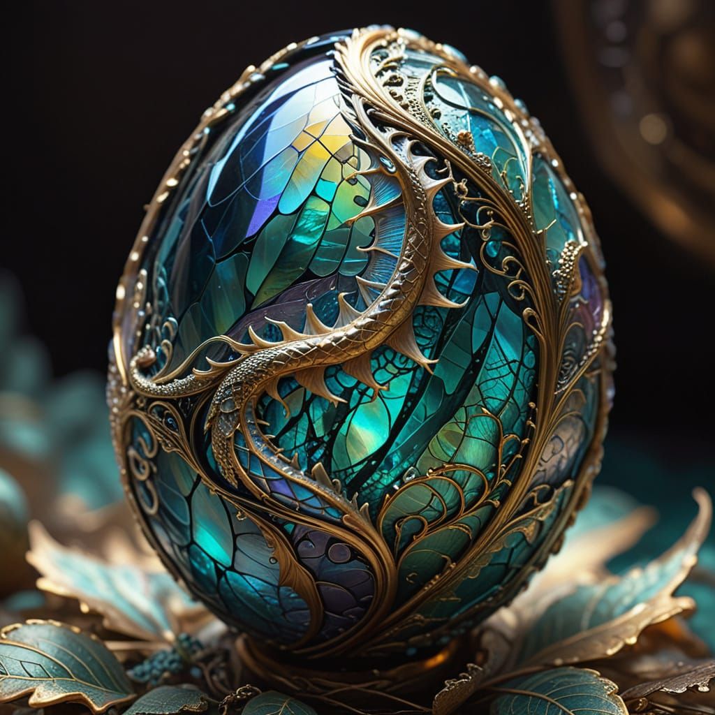 Surrealist Masterpiece: Dragon Egg Unfolds