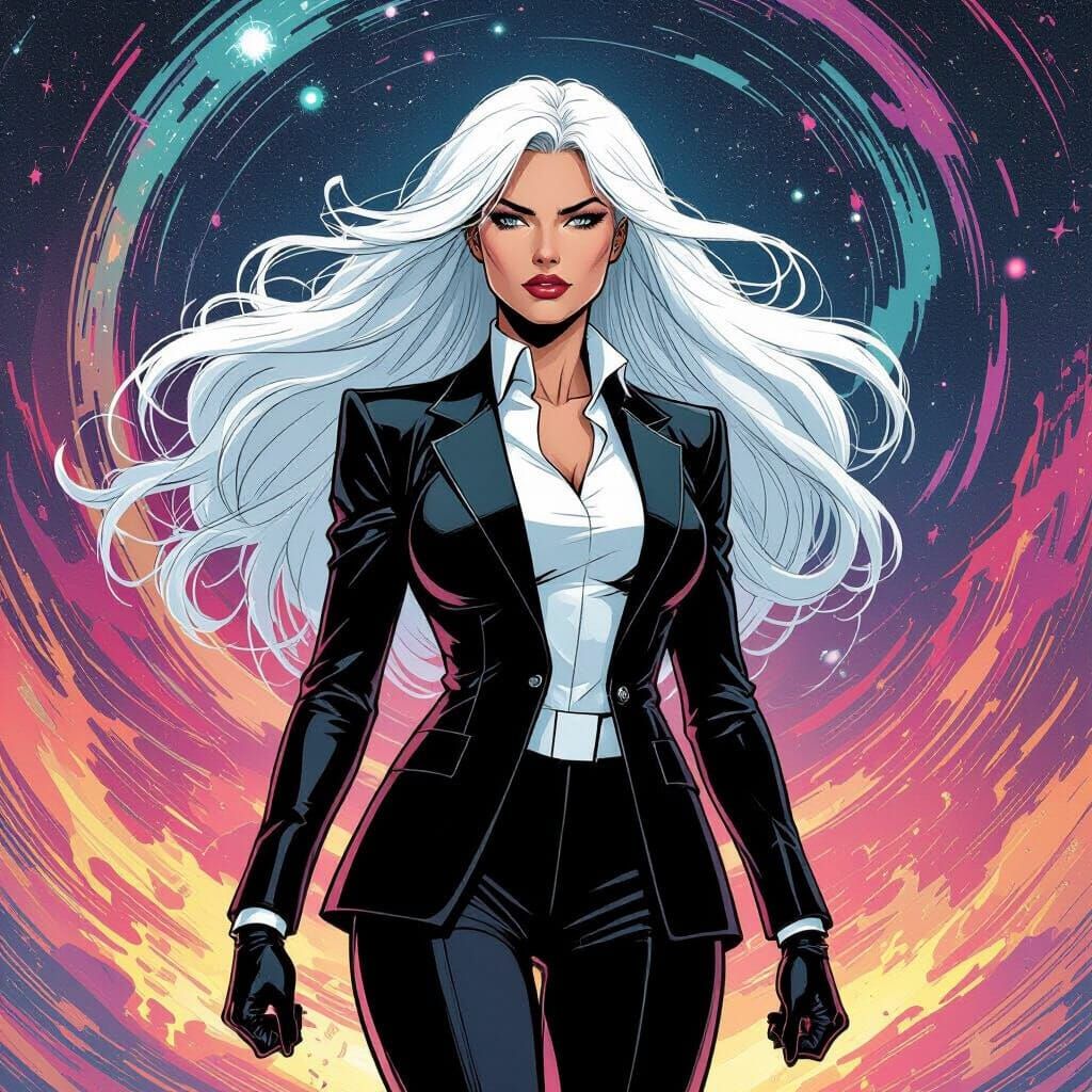 Confident Woman in Retro Comic Book Style