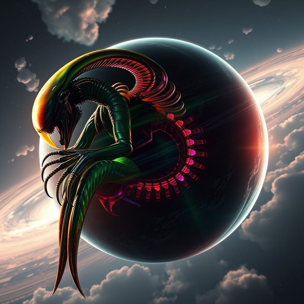 Cosmic Xenomorph Transfiguration in Iridescent Holographic S...