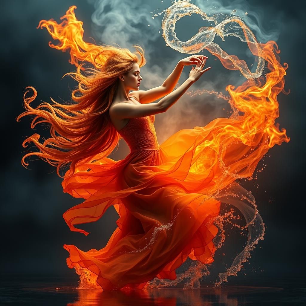 Elemental Dance: Fire and Water in Harmony