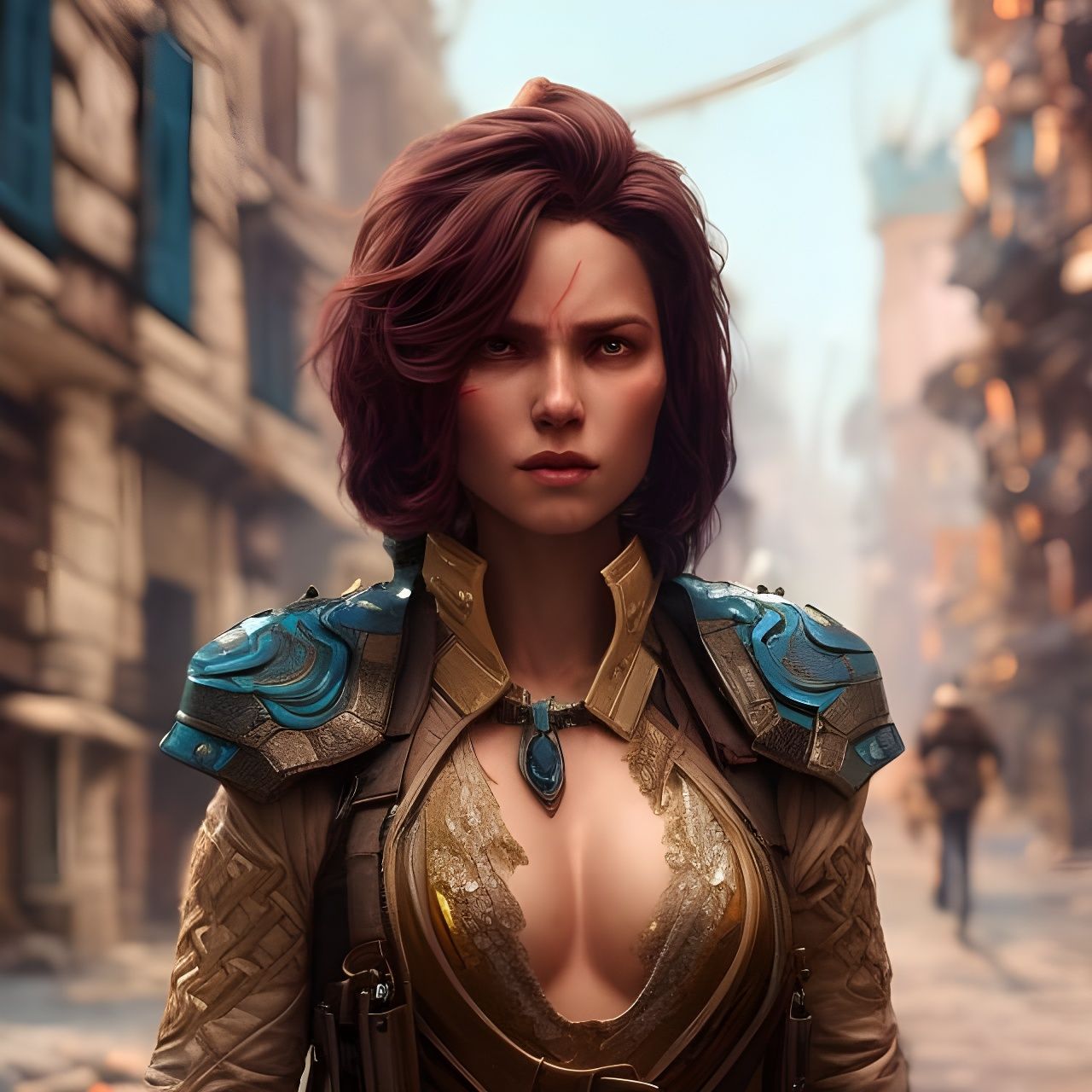 Detailed Portrait of a Fantasy Woman in Street