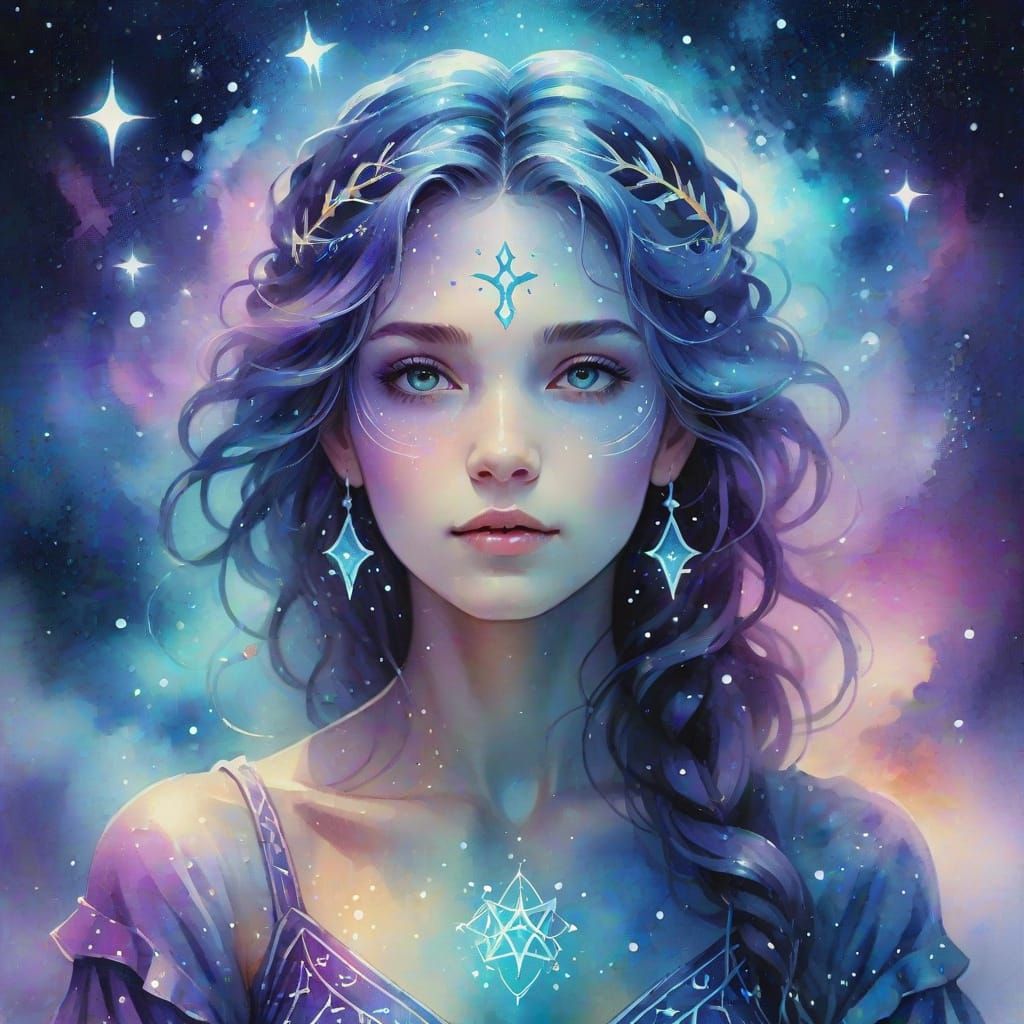 Ethereal Aquarius Aura in Vibrant Digital Art