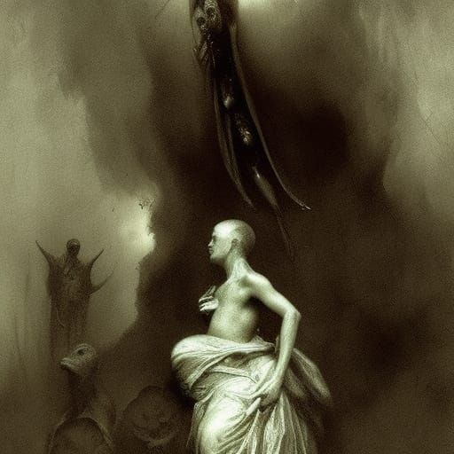 Horror Fetus in Style of Gustave Doré