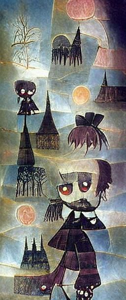 Chibi Magical Girl in Victorian Goth Style