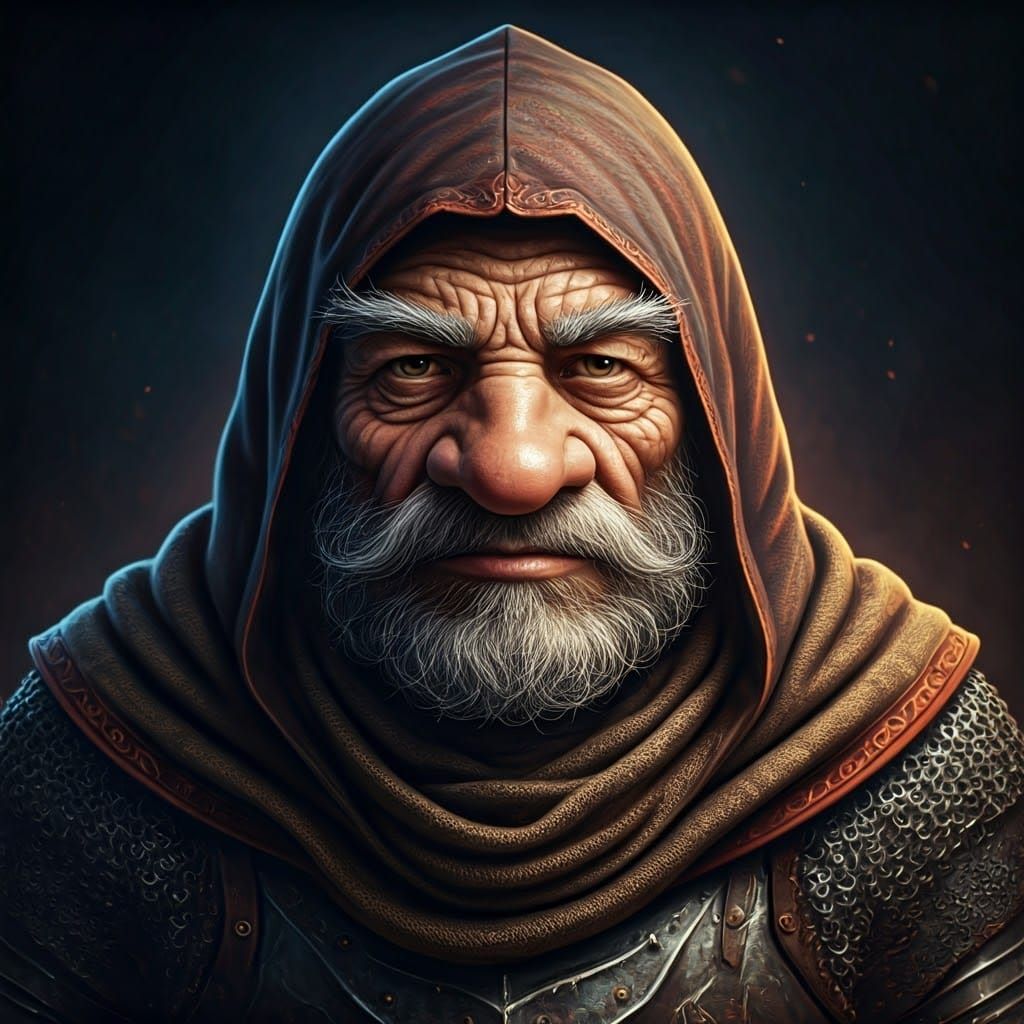 Gnome Knight Portrait in Intricate Chain Mail