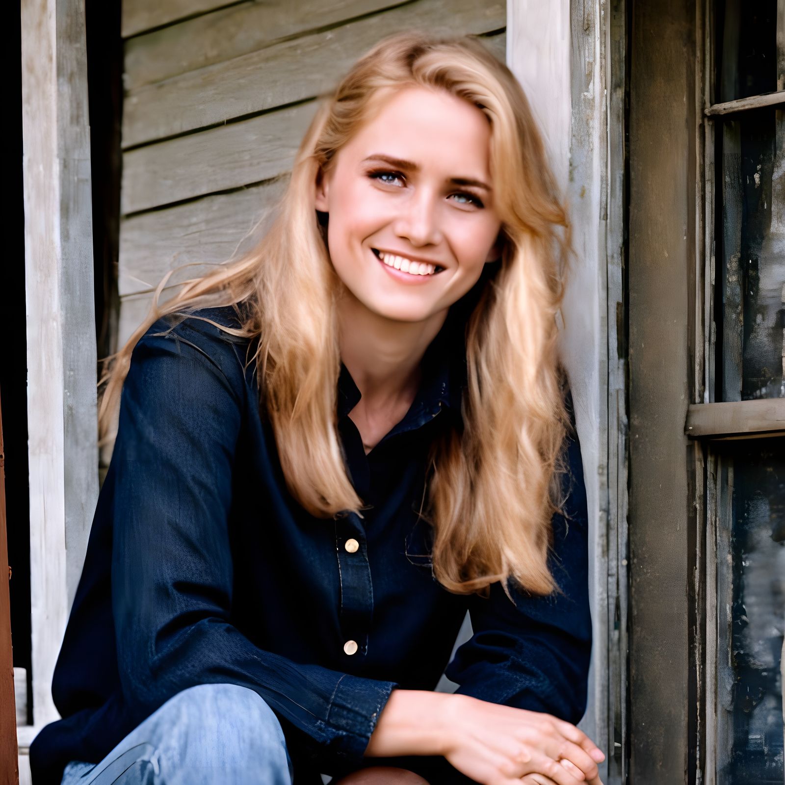 Nostalgic Portrait: Woman Remembers Sunny Days