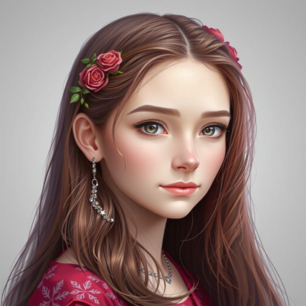 Floral Goddess Amidst Vibrant Roses