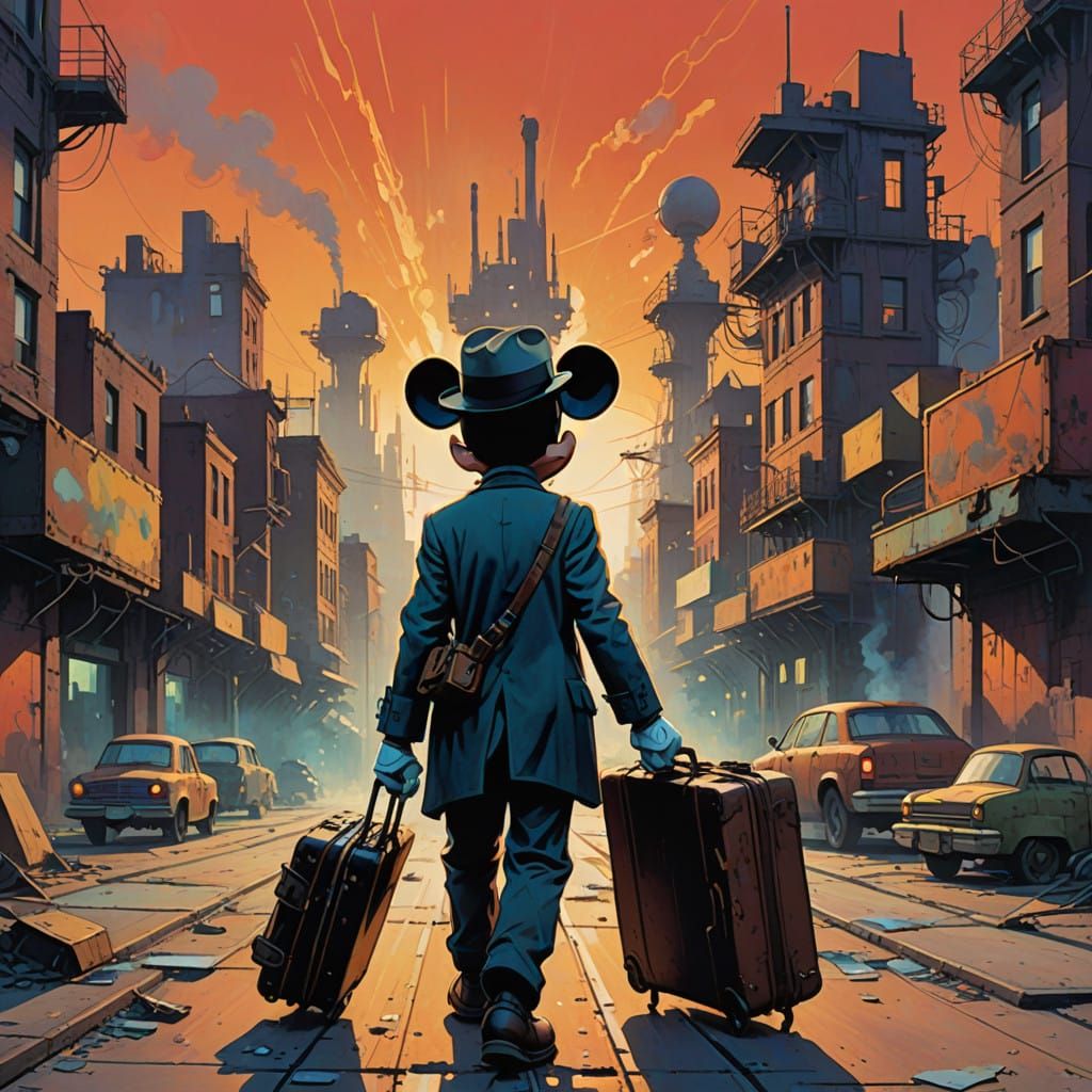 Dystopian Mickey Departs the City