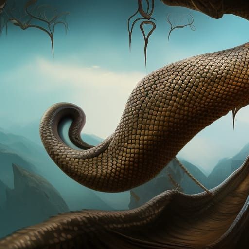 twirly mustache with a big boa constrictor