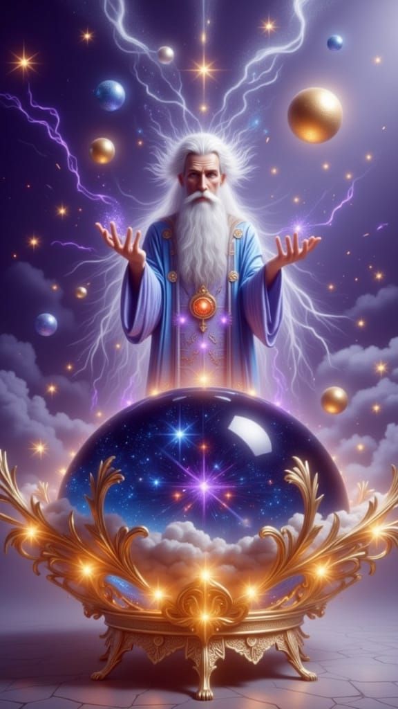 Merlin with Magic Dust in Photorealistic Style