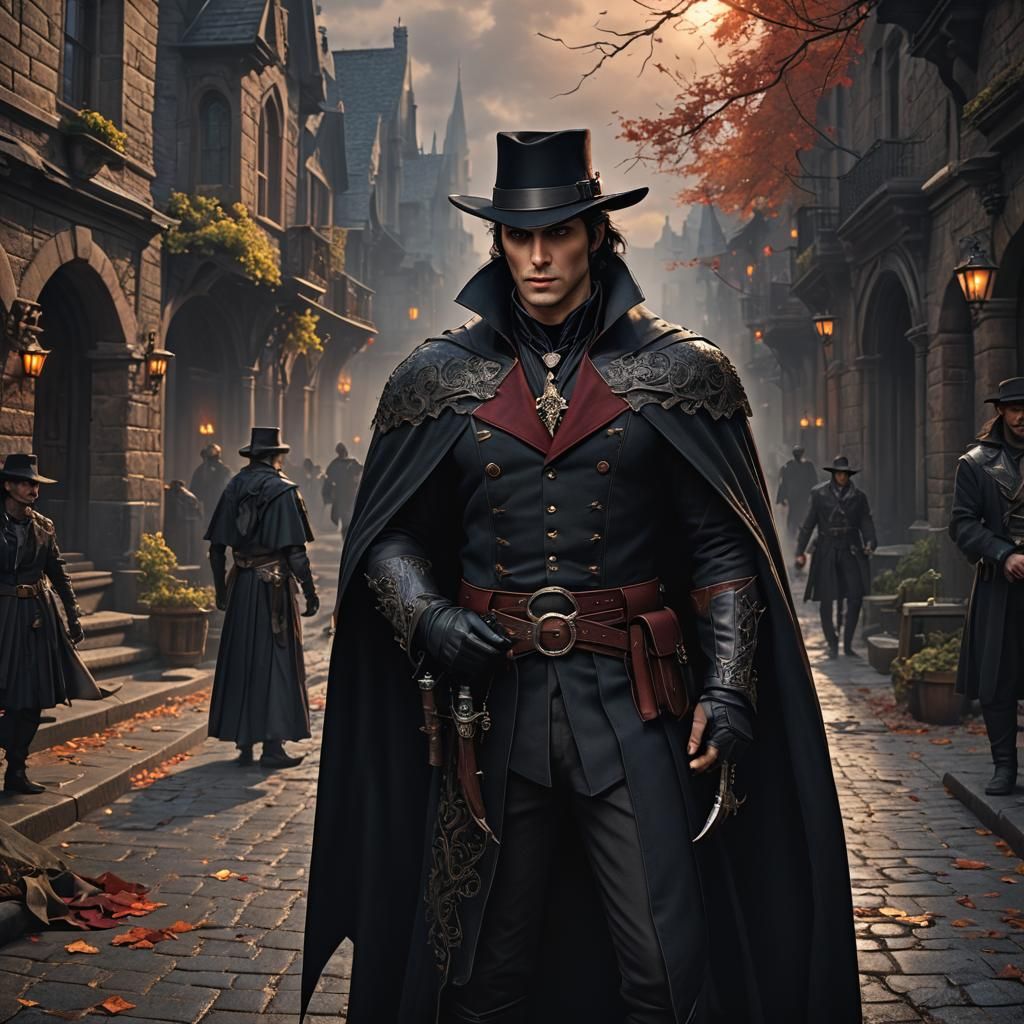 Vampire Hunter in Hyperrealistic Fantasy Art