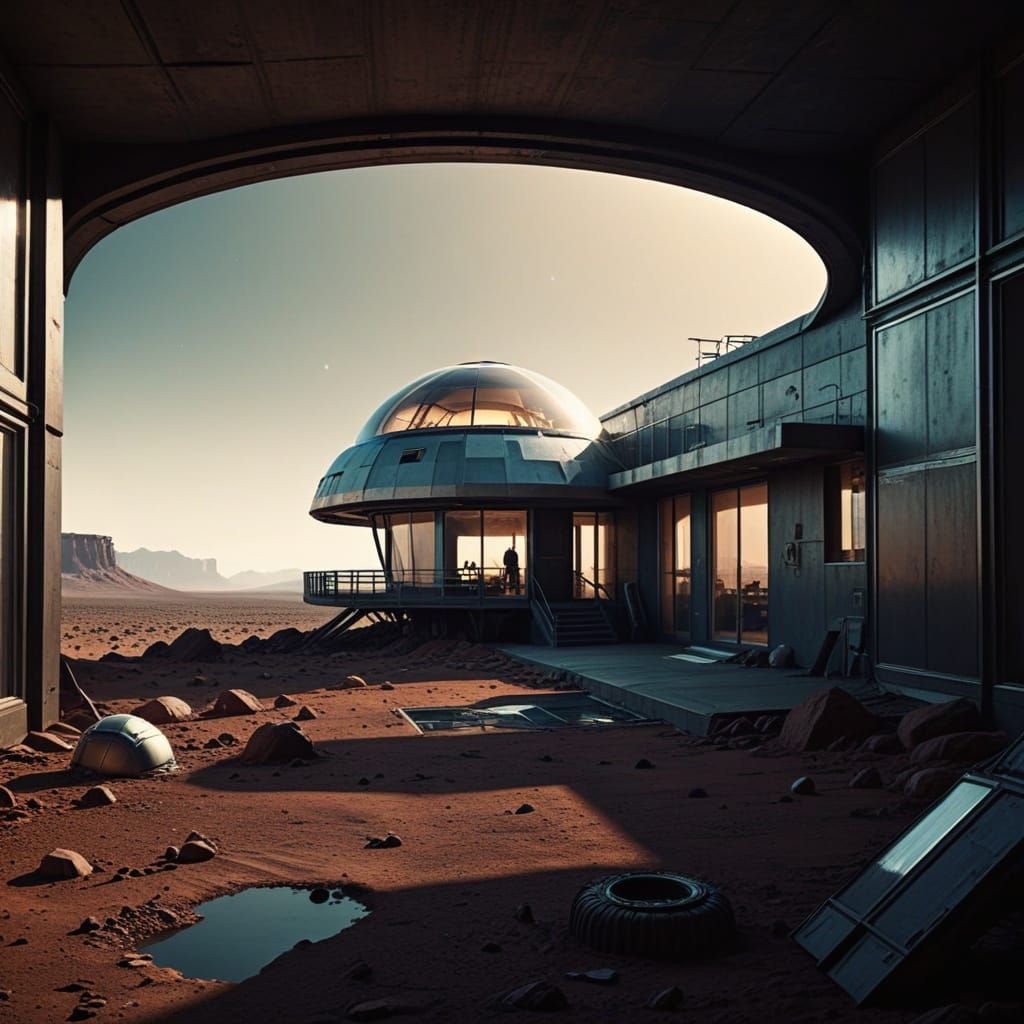 Mars Futurism in Retro-Futuristic Metalic Hues