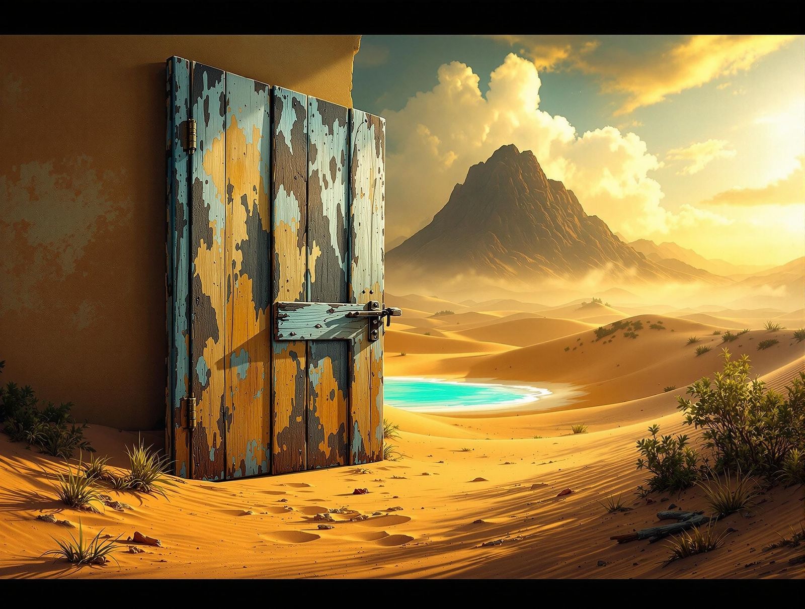 Surreal Desert Door Reveals Tropical Rainforest