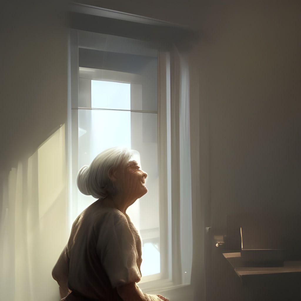 Old Woman in Window: Hyperdetailed Lighting