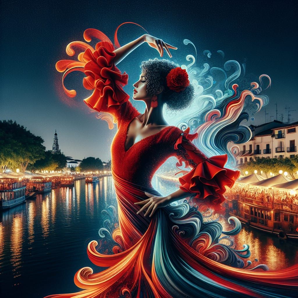 Ethereal Spanish Flamenco Dancer by Nightly River