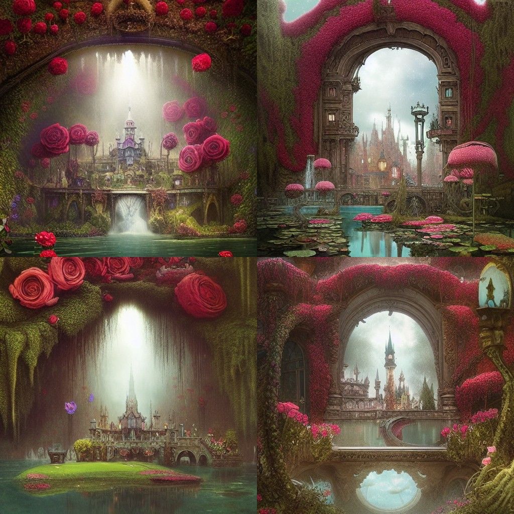 Opulent Wonderland Water Park with Intricate Glasswork