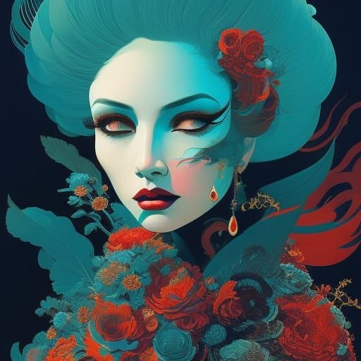 Detailed Portrait in Digital Illustration Style