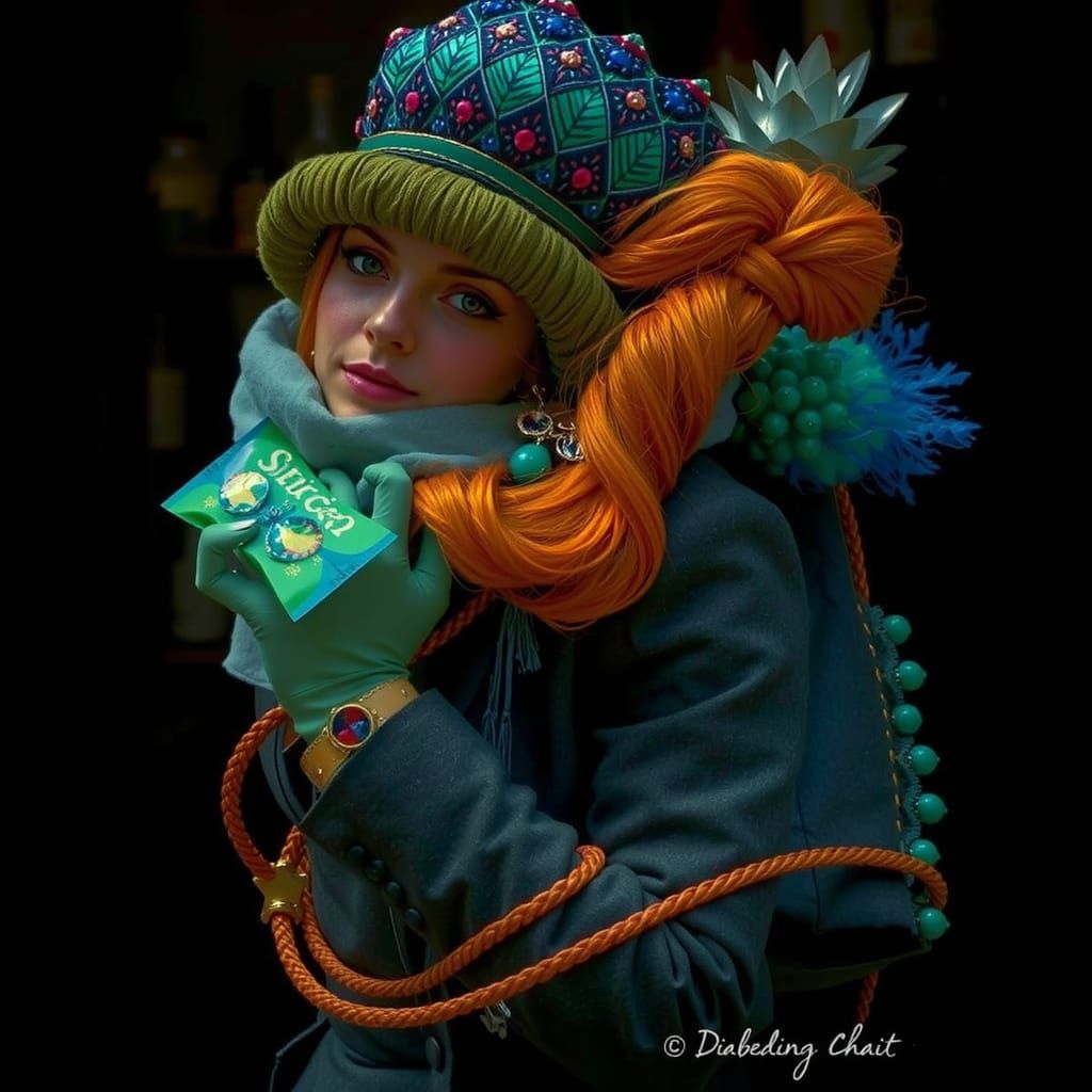 Exotic Spice Market: Hyperrealistic Portrait of Confident Wo...