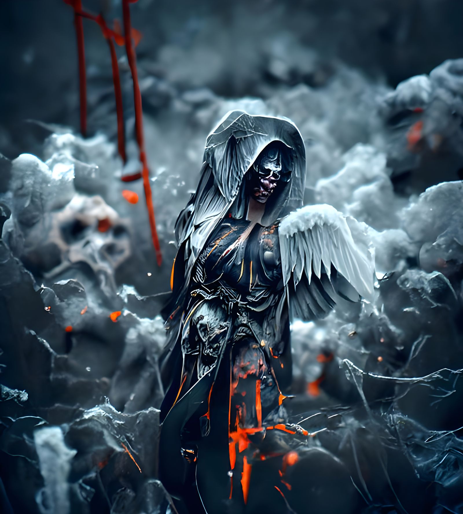 Dark Angel of Death Portrait in Unreal Engine