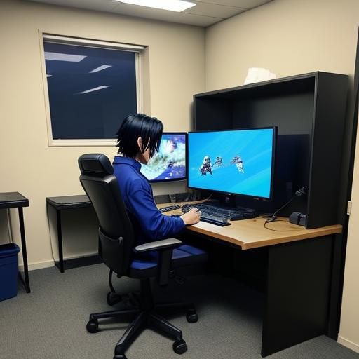 Sasuke playing videogames in the backrooms next to a Toyota Camry