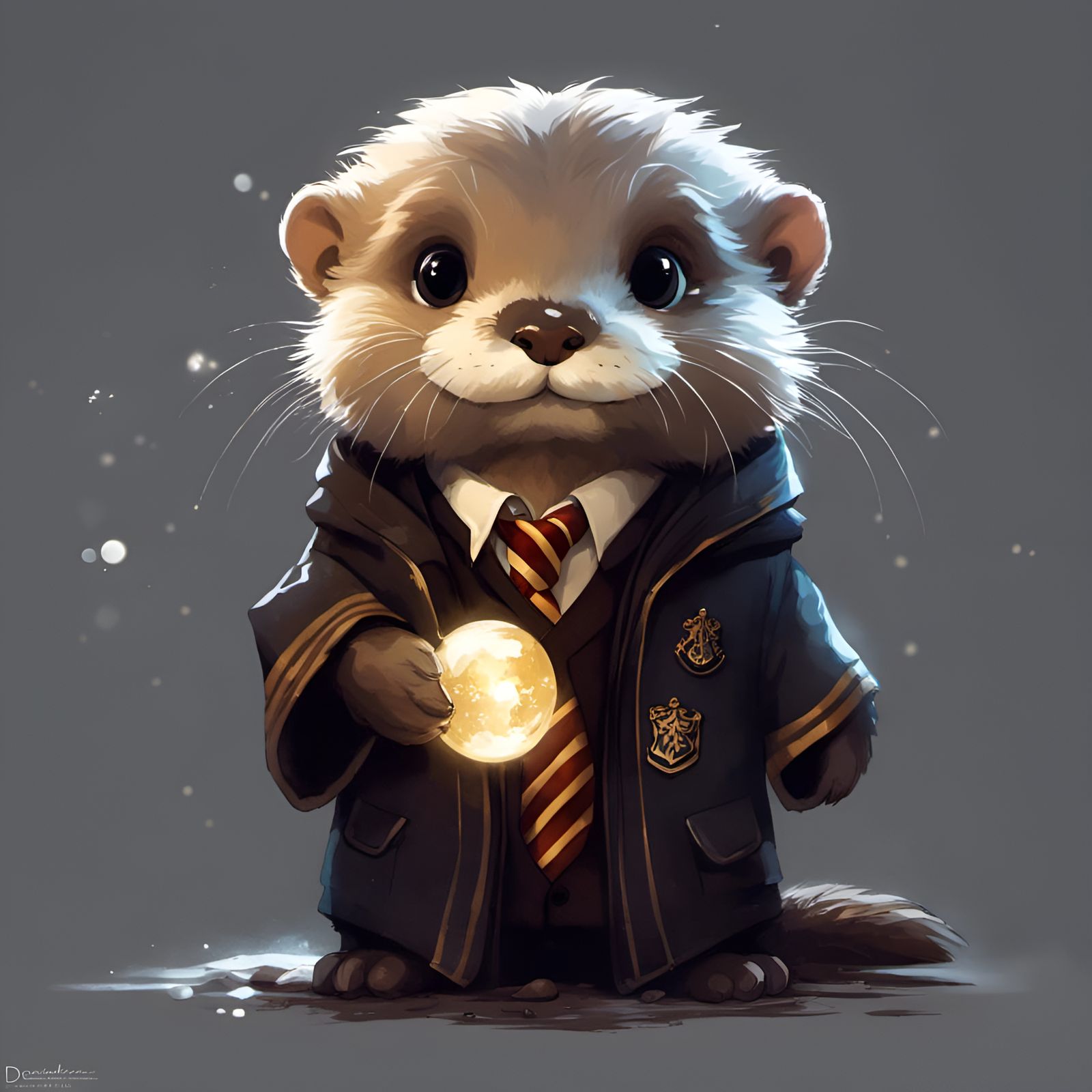 Chibi Otter as Harry Potter in Detailed 3D Art