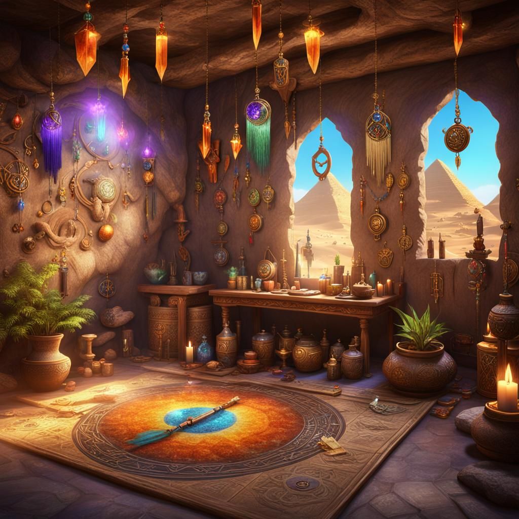 Egyptian Spiritual Retreat Center: Detailed Matte Painting