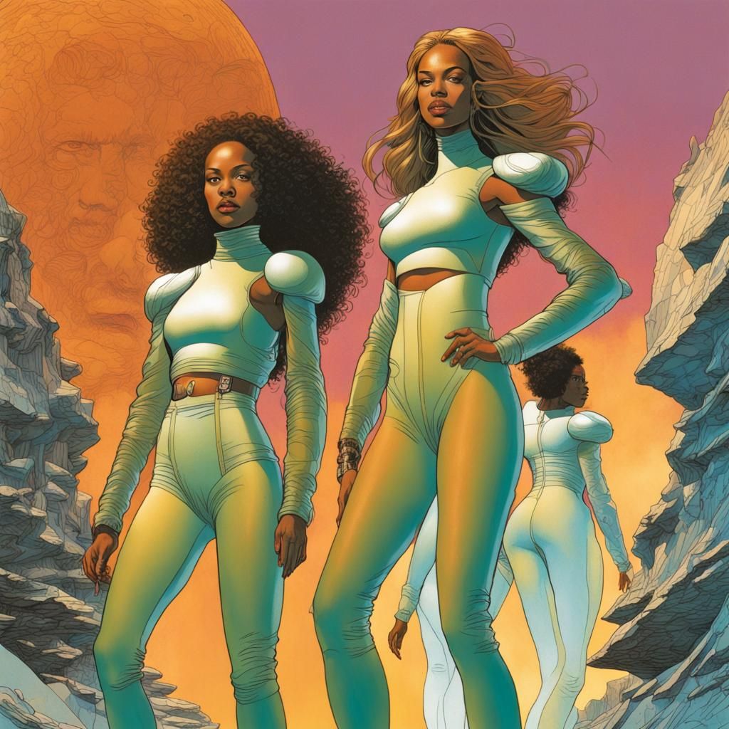 Retro Sci-Fi Illustration in Double Exposure Style